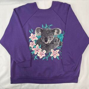 Vintage 1980s Koala w/ Flowers Tultex Sweater
